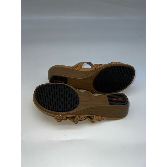 Vionic Women's Strappy Wedge Sandals Tan Size 8 Casual Summer - Picture 9 of 9